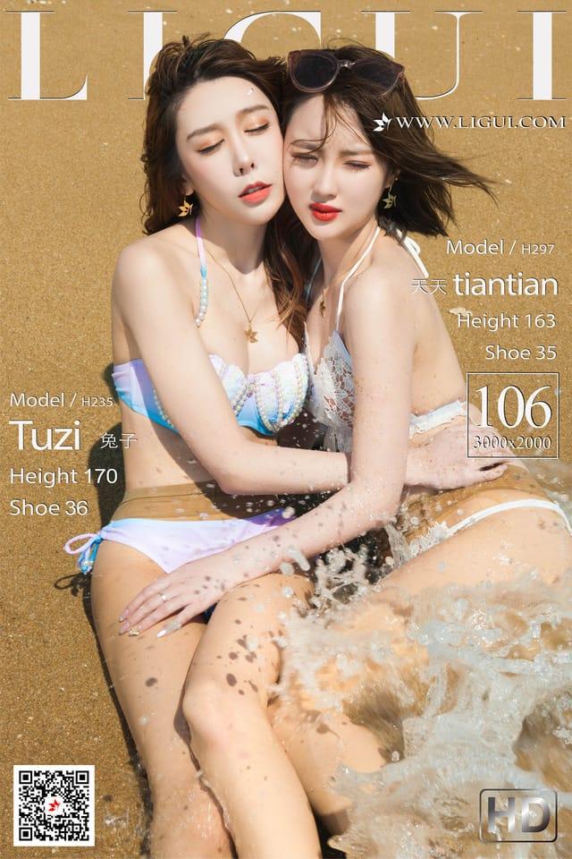 Ligui丽柜 – 2020.12.18《双生花- 浪花柔情》兔子&#038;天天[107P215M]