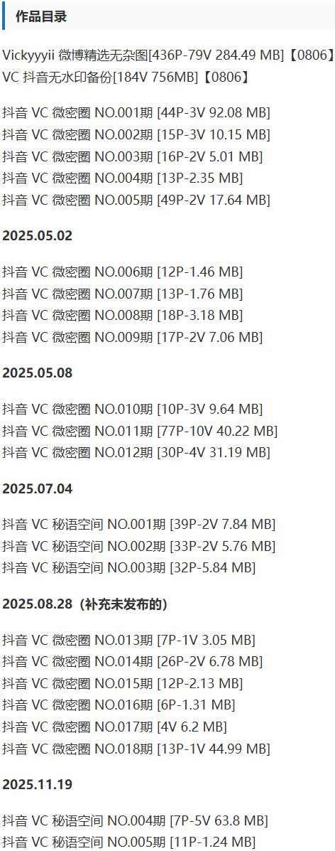 Vickyyyii(VC) – 微密圈等写真&amp;视频合集【持续更新中】