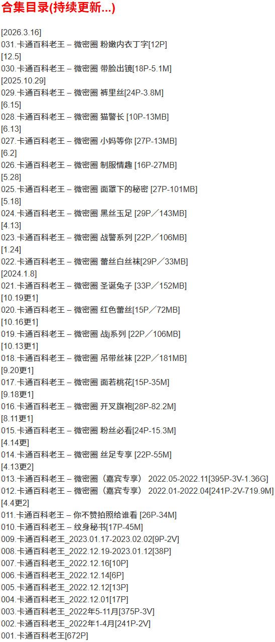 卡通百科老王 – 微密圈写真合集【持续更新中】