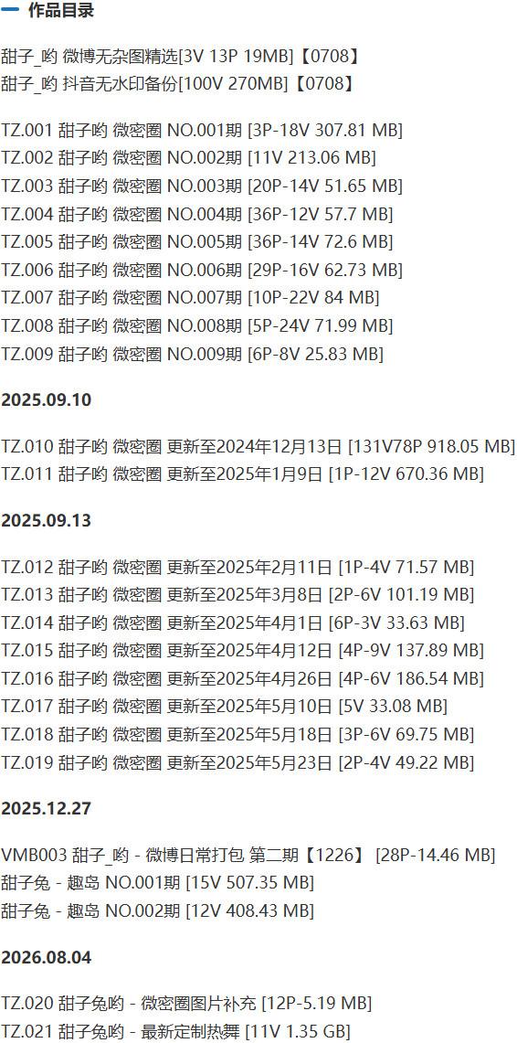 甜子兔(甜子哟) – 微密圈/趣岛等写真&视频合集【持续更新中】-1 甜子兔(甜子哟) – 微密圈/趣岛等写真&视频合集【持续更新中】